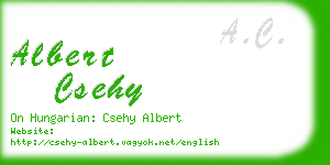 albert csehy business card